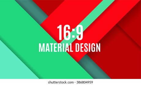Background Unusual modern material design. Format 16:9 . Vector Illustration. 