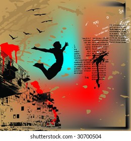 Background in urban style with grunge elements