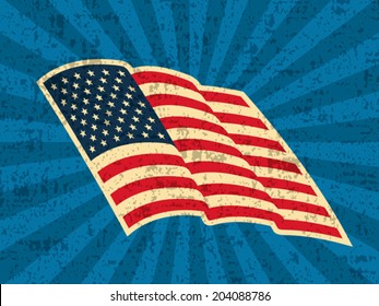 Background with USA Flag, EPS 8, CMYK