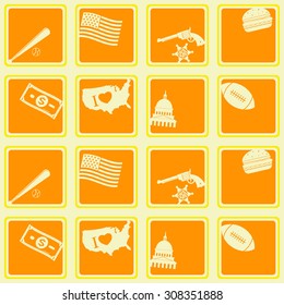 Background with usa icons for your design