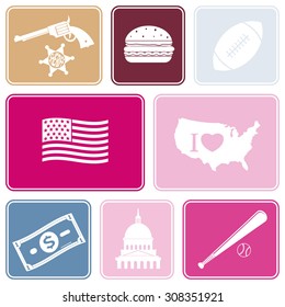 Background with usa icons for your design