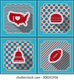 Background with usa icons for your design