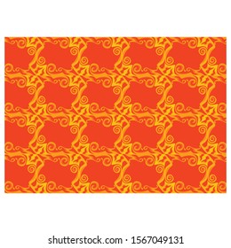 The Background uses Orange and Yellow Ornament Patterns