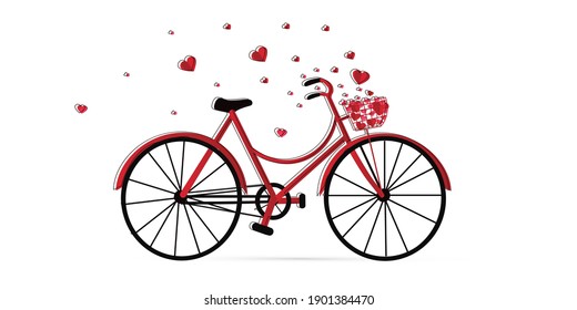 Background for valentine with a bicycle