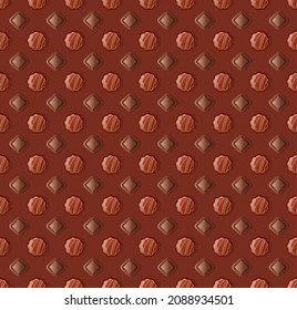 Background for Valentines Day, banner with chocolate pattern, vector illustration 10eps