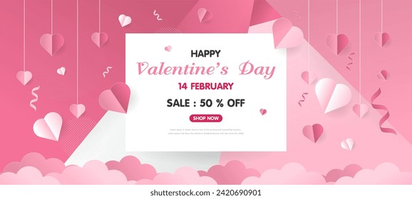 Background for valentine's day banner. Valentine's day minimal scene for products showcase. Valentine's Day sale.