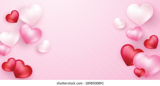 Background for valentines day Beautifully laid out design decorated with hearts, vector.