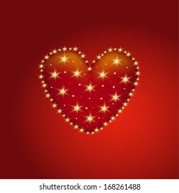 Background Valentine's Day with flying red heart vector