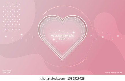 Background for Valentine's Day with a heart design concept in the middle, Banners or backgrounds for romantic themes