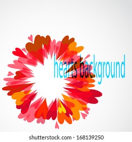 Background Valentine's Day.red hearts on white 