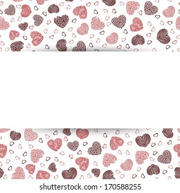 Background Valentine's Day with the paper in the middle 