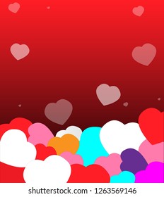 background Valentine's Day Red With white heart and background.