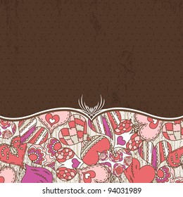 background with valentines hearts,  vector illustration