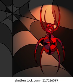 background variation: abstract image of spider consisting of lines