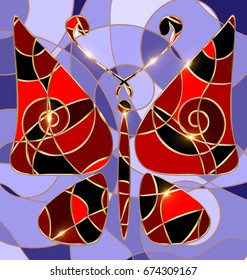 background variation vwth abstract image of colored butterfly consisting of lines