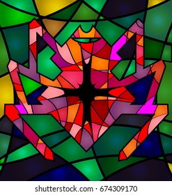 background variation vwth abstract image of colored red spider consisting of lines