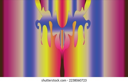 background with variations of purple, pink, blue, white, dark brown and yellow