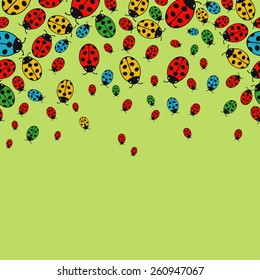 background with variegated ladybugs