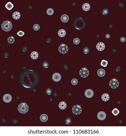 Background from variety of beads on dark