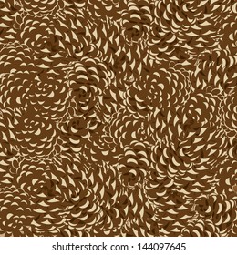 Background from a variety of fir cones. The illustration on a white background.
