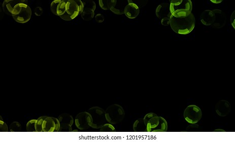 Background with a variety of multi-colored translucent soap bubbles.