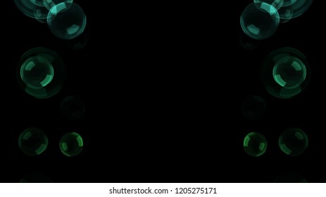 Background with a variety of multi-colored translucent soap bubbles.