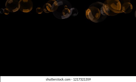 Background with a variety of multi-colored translucent soap bubbles.