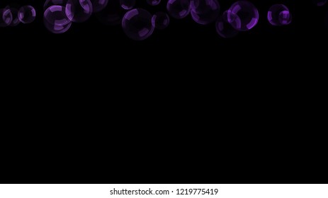 Background with a variety of multi-colored translucent soap bubbles.