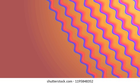 Background with a variety of multicolored waves in a paper style.
