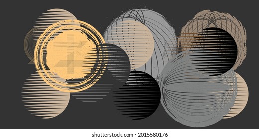 Fondo con varios círculos. Diseño moderno. Afiche elegante. Formas de textura geométrica vectorial.