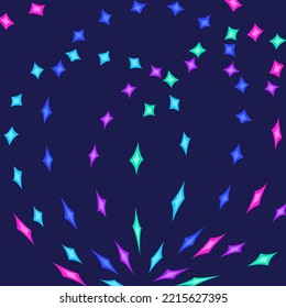 Background with various colored stars. Image for party flyer.