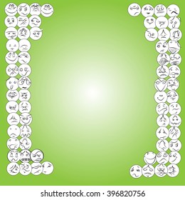 Background of various face expressions for presentation, flyer or brochure. Greeting Card Abstract Background face pattern. Vector illustration.  Vector illustration. 