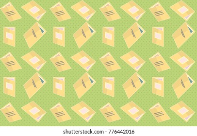Background with various folders pattern