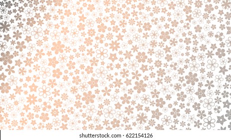 Background of various small flowers in beige colors