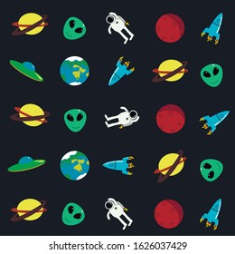 background of various space elements