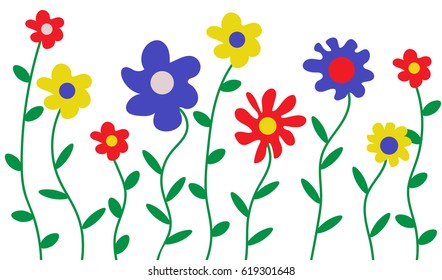 Background of various spring flowers