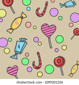 a background of various sweets with many flavors and colors