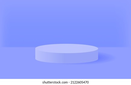 Background vector 3d blue rendering with podium, minimal abstract background 3d rendering pastel color. Stage for product on cylinder modern.