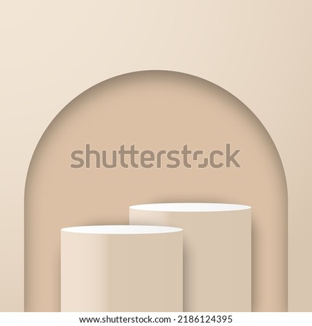Background vector 3d pastel color round corner pedestal podium with stage product and wall scene. Minimal product background. Abstract stage geometric shape pastel color product display presentation.