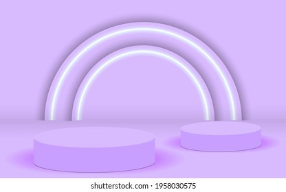 Background vector 3d pink rendering with podium and minimal pink wall scene, minimal abstract background 3d rendering abstract geometric shape pink pastel color. Stage for awards on website in modern.
