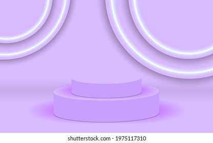 Background vector 3d pink rendering with podium and minimal pink wall scene, minimal abstract background 3d rendering abstract geometric shape pink pastel color. Stage for awards on website in modern.