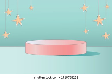 Background vector 3d  scene rendering with  podium and minimal scene platform, stage background 3d rendering pastel platform. scene 3d for show product with decoration