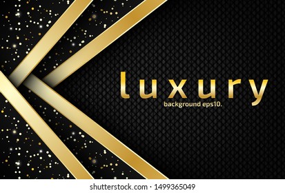 Background vector abstract black and gold design Luxury for templates