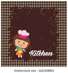 
background vector art banana kitchen set-01