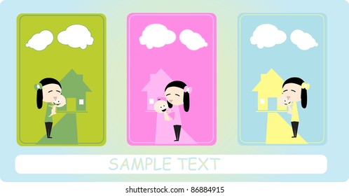 background vector baby and mom