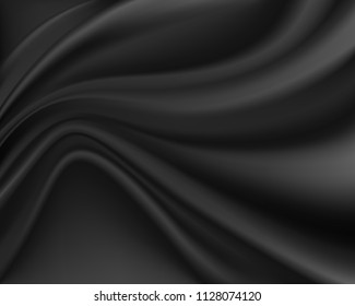 Background vector of black satin fabric