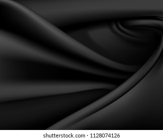 Background vector of black satin fabric