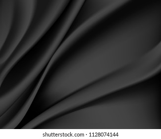 Background vector of black satin fabric