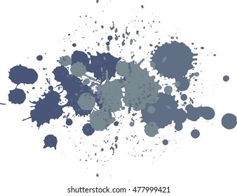 Background with vector blots and splashes of paint.Dark blue blobs Blue blobs Blue  blot, Blue smear, Blue dab, Blue blotch,Blue blur