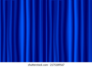 Background vector blue curtain style.